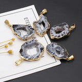 Grey Ocean Agate Pendant Necklace Bracelet Earring Accessories