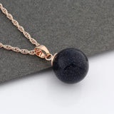 Rose Pendant Natural Stone 12mm Round Pendants Women Jewelry