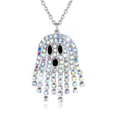 Ghost Crystal Pendant Halloween Pumpkin Ghost Necklace Woman Man Jewelry