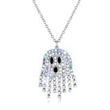 Ghost Crystal Pendant Halloween Pumpkin Ghost Necklace Woman Man Jewelry
