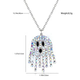 Ghost Crystal Pendant Halloween Pumpkin Ghost Necklace Woman Man Jewelry