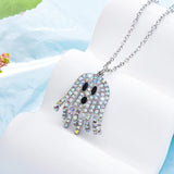 Ghost Crystal Pendant Halloween Pumpkin Ghost Necklace Woman Man Jewelry