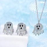 Ghost Crystal Pendant Halloween Pumpkin Ghost Necklace Woman Man Jewelry