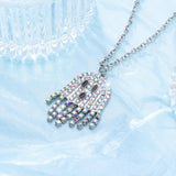 Ghost Crystal Pendant Halloween Pumpkin Ghost Necklace Woman Man Jewelry