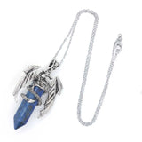 Purple Crystal Dragon Necklace Healing Pendant Vintage Jewelry
