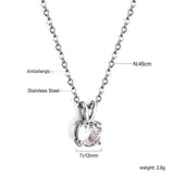 Crystal Pendant Necklace Stainless Steel CZ Choker