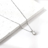 Crystal Pendant Necklace Stainless Steel CZ Choker