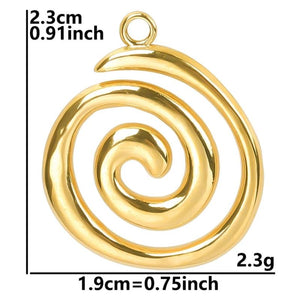 10PCS Stainless Steel Pendant Coil Vintage Thread DIY Jewelry Making
