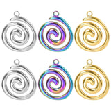 10PCS Stainless Steel Pendant Coil Vintage Thread DIY Jewelry Making