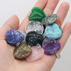 Gem Heart Pendant for Jewelry Making 25x25mm