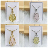 Crystal Holder Cage Necklace with Interchangeable Crystal Stone
