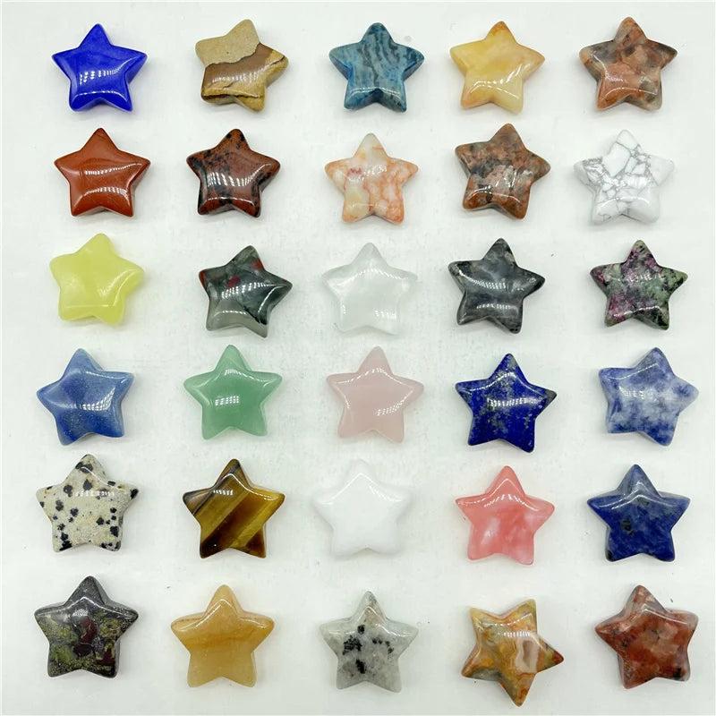 Quartz Crystal Pentagram Five Pointed Star Shape 12Pcs