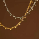 Minimalist Lace Choker Waterproof Plated Bead Tassel Necklace