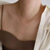 Minimalist Lace Choker Waterproof Plated Bead Tassel Necklace