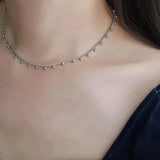 Minimalist Lace Choker Waterproof Plated Bead Tassel Necklace