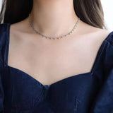 Minimalist Lace Choker Waterproof Plated Bead Tassel Necklace