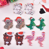 10pcs Koala Dinosaur Flamingo Pendant Acrylic Charms for DIY Making