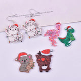 10pcs Koala Dinosaur Flamingo Pendant Acrylic Charms for DIY Making