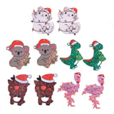 10pcs Koala Dinosaur Flamingo Pendant Acrylic Charms for DIY Making