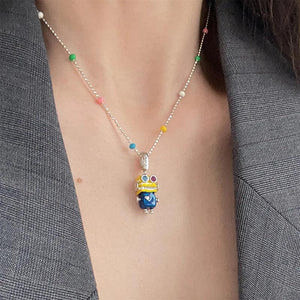 Arrival Cartoon Robot Platinum Plated Female Pendant