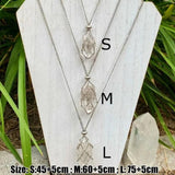 Crystal Stone Holder Necklace Silver Stainless Steel Empty Cage Gemstone
