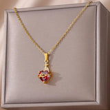 Stainless Steel Turquoise Double Chain Necklace for Women