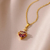 Stainless Steel Turquoise Double Chain Necklace for Women