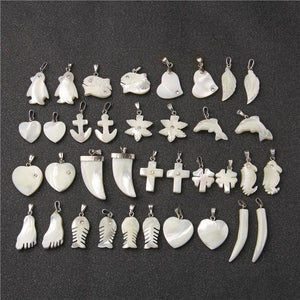 5pcs Natural Mother of Pearl Shell Charms Pendant DIY Jewelry Making