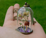 Elvish Mushroom Terrarium Necklace