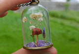 Elvish Mushroom Terrarium Necklace