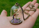 Elvish Mushroom Terrarium Necklace