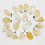 Natural Stone Topaz Pendant Necklace Reiki Charm Jewelry