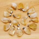 Natural Stone Topaz Pendant Necklace Reiki Charm Jewelry