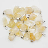 Natural Stone Topaz Pendant Necklace Reiki Charm Jewelry