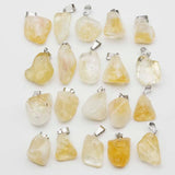 Natural Stone Topaz Pendant Necklace Reiki Charm Jewelry