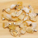Natural Stone Topaz Pendant Necklace Reiki Charm Jewelry
