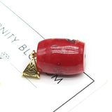 Red Coral Cylindrical Shape Pendant for Jewelry Making
