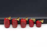 Red Coral Cylindrical Shape Pendant for Jewelry Making