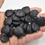 Heart Stone Pendants 20mm Volcanic Rock for DIY Jewelry Making