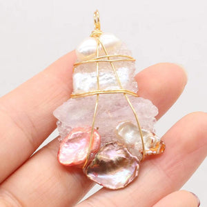 Irregular Winding Pearl Pendant Natural Stone for Jewelry Making DIY