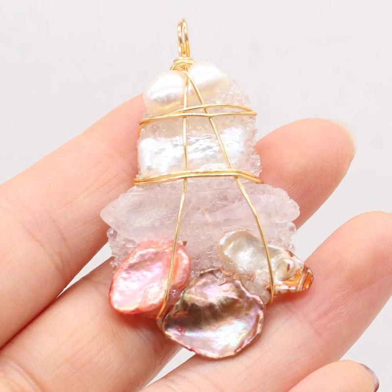 Irregular Winding Pearl Pendant Natural Stone for Jewelry Making DIY