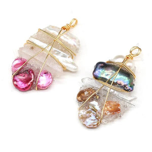 Irregular Winding Pearl Pendant Natural Stone for Jewelry Making DIY