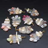 Irregular Winding Pearl Pendant Natural Stone for Jewelry Making DIY