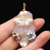 Irregular Winding Pearl Pendant Natural Stone for Jewelry Making DIY