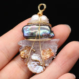 Irregular Winding Pearl Pendant Natural Stone for Jewelry Making DIY