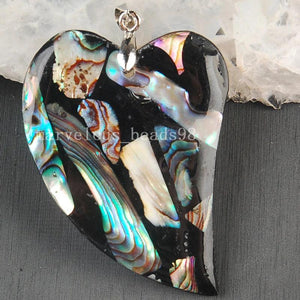 New Zealand Abalone Shell Heart Pendant Bead