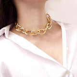 Punky Earrings Chain Necklace Set Bead Jewelry