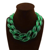 Punky Earrings Chain Necklace Set Bead Jewelry