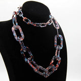 Punky Earrings Chain Necklace Set Bead Jewelry