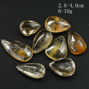 Natural Brazil Citrine Titanium Fine Hair Crystal Charms Stone Pendant